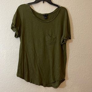 H&M olive grey blouse short sleeve
